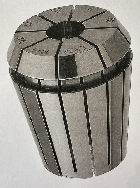 ER collet with slots that let it close on a shank